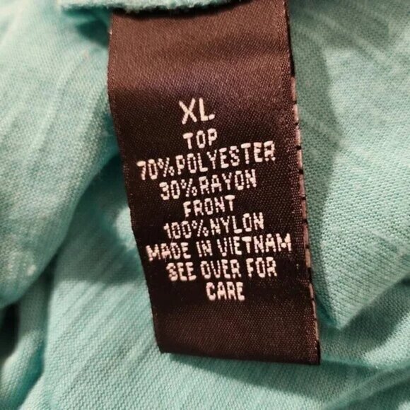 2/$20 I.N. Studio Green Short Sleeve Blouse Size XL | Casual & Stylish Top - Picture 4 of 5